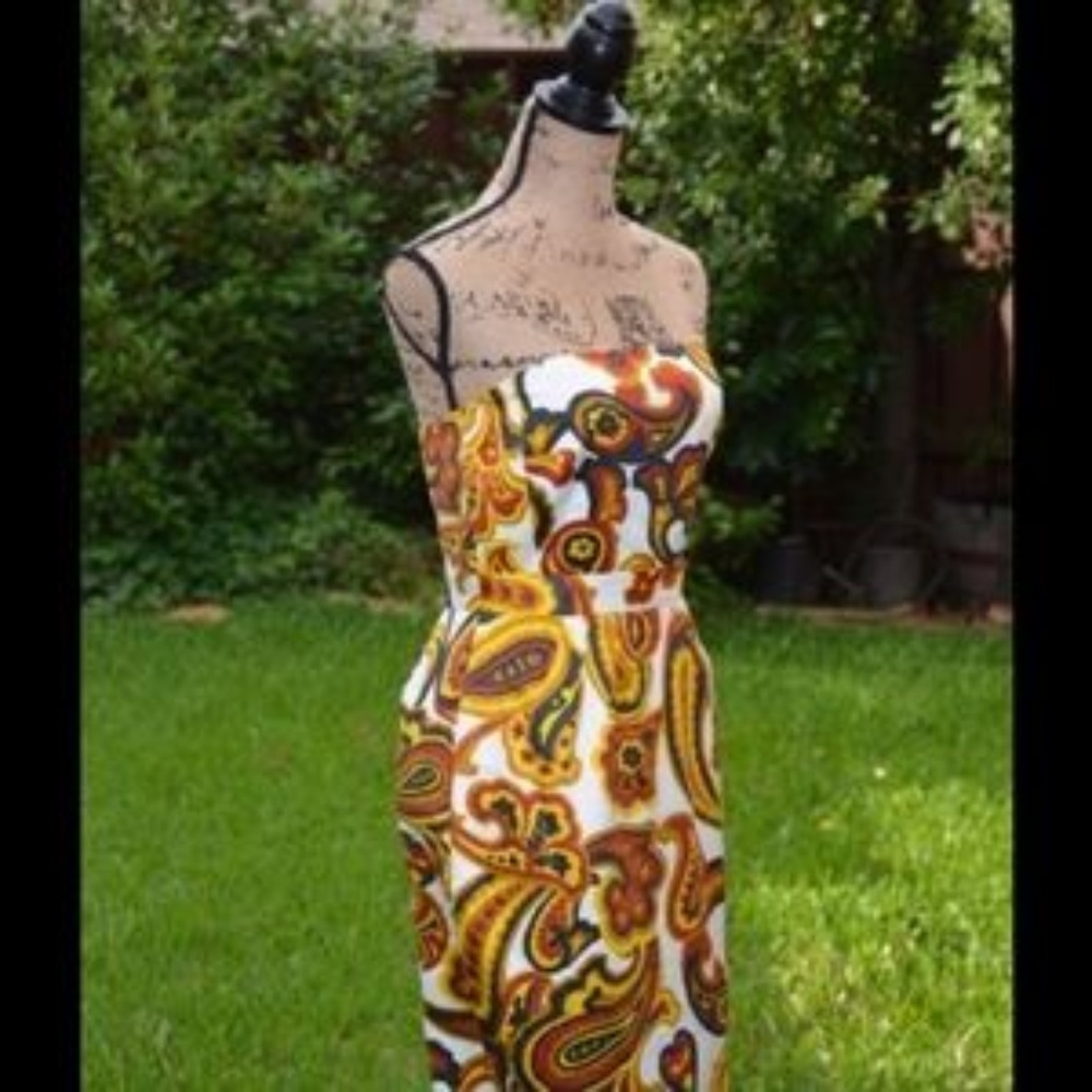 Banana Republic Paisley Strapless Dress